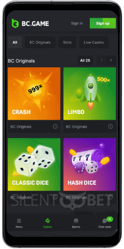O aplicativo BC.game Casino será.
